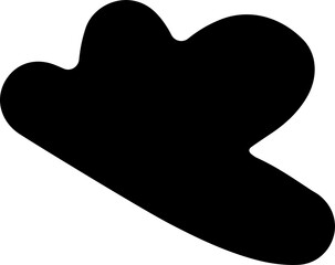 Random black shapes. Organic abstract splodge element monochrome collection. Blob shape png. 