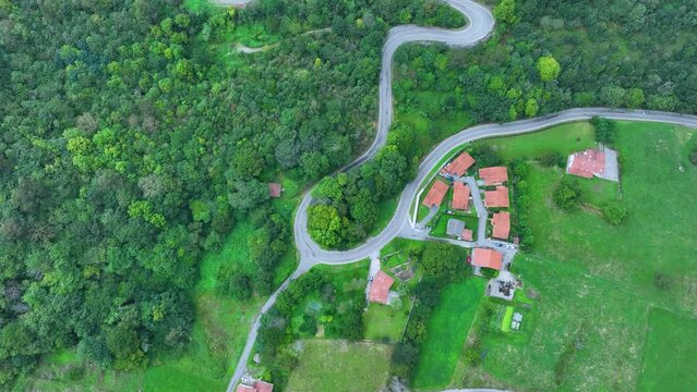 Landscape in Llueva in the Valley of Aras. Cantabria. Spain. Europe