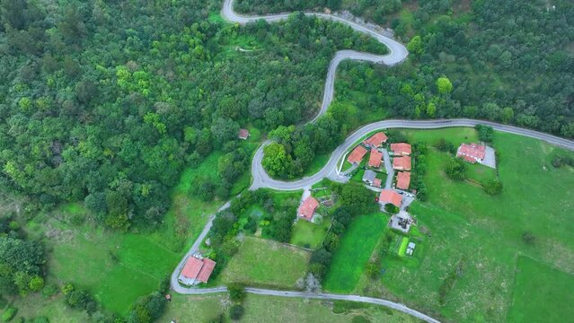 Landscape in Llueva in the Valley of Aras. Cantabria. Spain. Europe