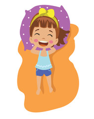 Happy Girl Child Lying Down