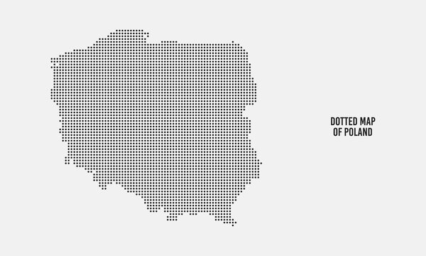 Map of Poland Halftone Dot Style