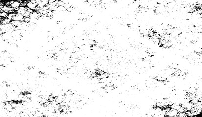 Monochrome texture composed of irregular graphic elements. Distressed uneven grunge background. Abstract vector illustration. Overlay for interesting effect and depth. Isolated on white background.