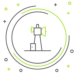 Line Antenna icon isolated on white background. Radio antenna wireless. Technology and network signal radio antenna. Colorful outline concept. Vector