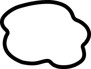 Random black contour shapes. Blob shape. Organic abstract splodge element monochrome png. 