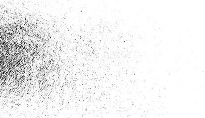 Monochrome texture composed of irregular graphic elements. Distressed uneven grunge background. Abstract vector illustration. Overlay for interesting effect and depth. Isolated on white background.