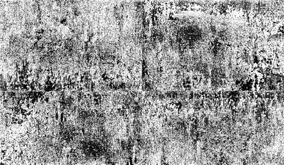 Monochrome texture composed of irregular graphic elements. Distressed uneven grunge background. Abstract vector illustration. Overlay for interesting effect and depth. Isolated on white background.