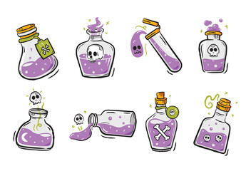 Magic Potion Spell Jar Poison Bottles