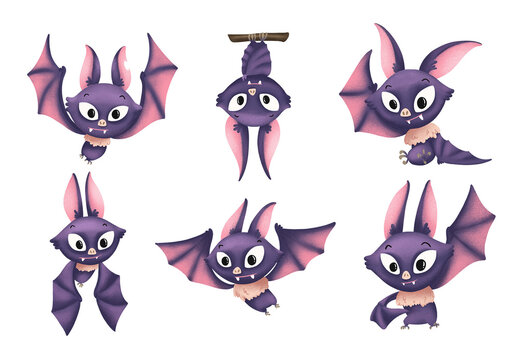 Cute Halloween Vampire Bats Clipart