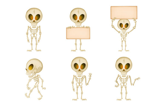 Skeleton Character Halloween Clipart