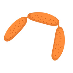 Deli meat ham and salami food icon. Isolated cartoon barbecue steak cooking and beef vector illustration. Gastronomy delicatessen and bacon veal product. Farm grocery delicious animal