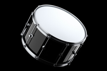 Fototapeta na wymiar Realistic drum on black background. 3d render concept of musical instrument