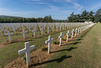 Fototapeta na wymiar War cemetery on the battlefield of Verdun.