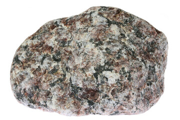 granite from the Baltic Sea coast in Waabs, Germany isolated on white background