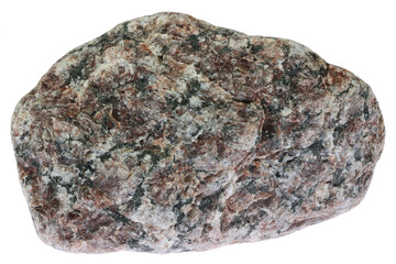 granite from the Baltic Sea coast in Waabs, Germany isolated on white background