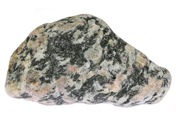 granite from the Baltic Sea coast in Waabs, Germany isolated on white background