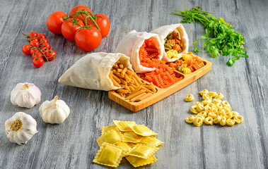 pasta and ingredients