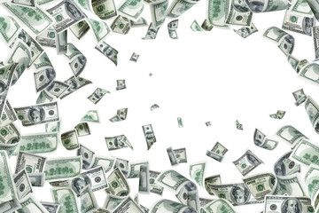 Dollar bill. Washington American cash. Usd money background. Money falling.