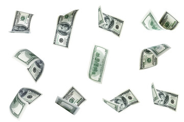 Dollar sign. American money. Cash background, us bill. Money falling.