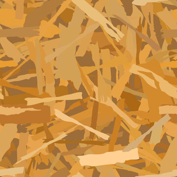 OSB seamless texture . Chip wooden building panels. Plywood vector pattern. Oriented particle board background. Sheet of fibreboard with fragments of compressed sawdust.