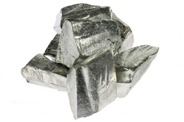 99.99% fine indium isolated on white background