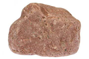 rhyolite from the Baltic Sea coast in Waabs, Germany isolated on white background