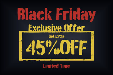 45 forty-five Percent sale frame vector grunge. vintage stamp