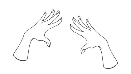 Hands doodle clip art. Hand drawn  illustration.