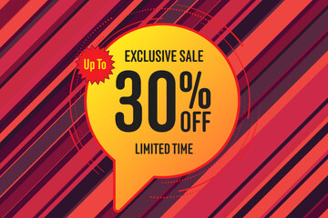 30 thirty Percent off sale shopping banner. abstract money