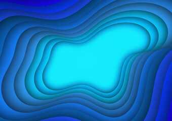 Wave paper art background blank for message or text.