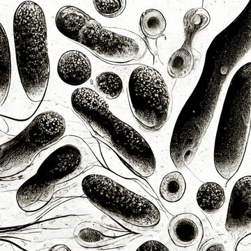 Abstract Bacteria Drawing