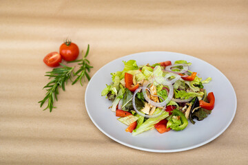 a plate of vegetable salad 