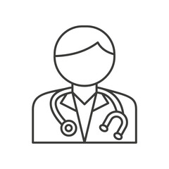 Doctor concept line icon. Simple element illustration. Doctor concept outline symbol design from medical set. Can be used for web and mobile on white background