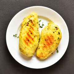 Grilled turmeric chicken breasts