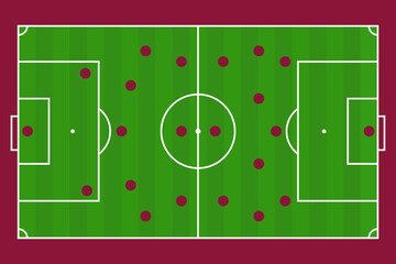 Vector football field. Flat football field. Field for the game.