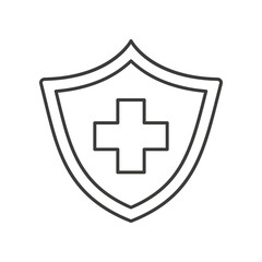 Shield, medical concept line icon. Simple element illustration. Shield, medical concept outline symbol design from medical set. Can be used for web and mobile on white background