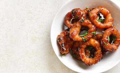 Bacon wrapped onion rings