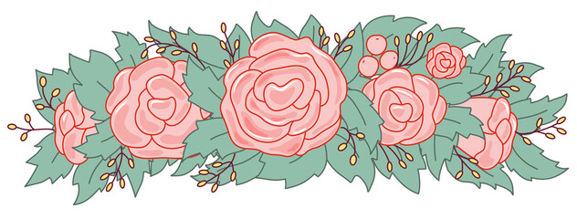 Flower wreath. Spring flower wreath. Colorful wedding  illustration. © Светлана Вдовина