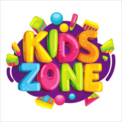 Kids zone cartoon logo