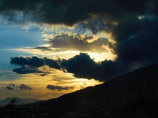 sunset over the mountains