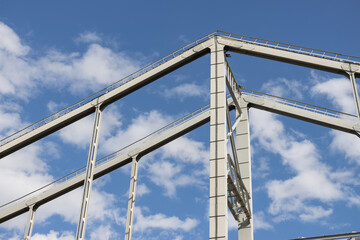 Bridge construction against the blue sky