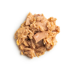 Canned tuna fish isolated on white background.