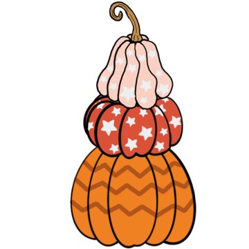 Set of pumpkin on white background, Happy Fall Yall PNG
