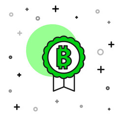 Filled outline Cryptocurrency coin Bitcoin icon isolated on white background. Physical bit coin. Blockchain based secure crypto currency. Vector