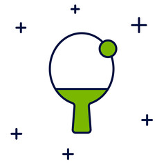 Filled outline Racket for playing table tennis icon isolated on white background. Vector