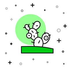 Filled outline Cactus icon isolated on white background. Vector