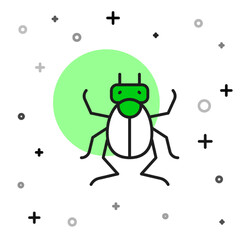 Filled outline Beetle bug icon isolated on white background. Vector