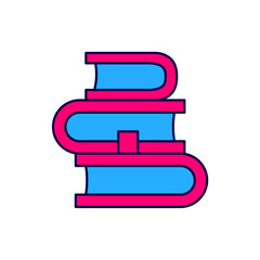 Filled outline Book icon isolated on white background. Vector