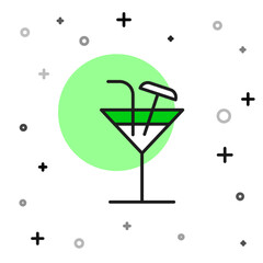 Filled outline Cocktail icon isolated on white background. Vector