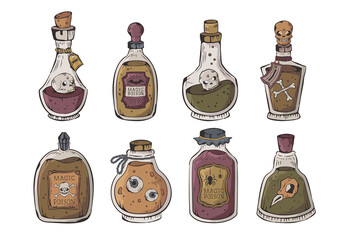 Witchcraft Potions Magic Spell Bottle Jars