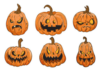 Halloween Pumpkins Jack O Lantern Illustrations